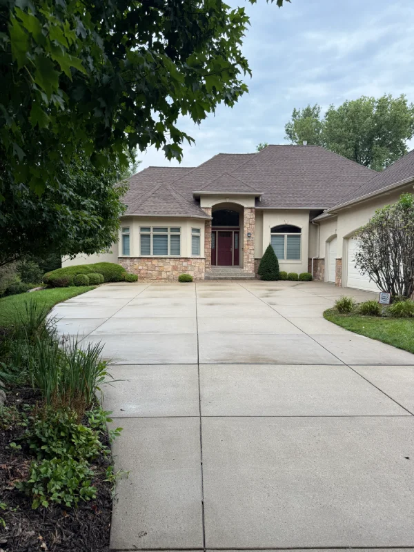 brown home after concrete cleaning