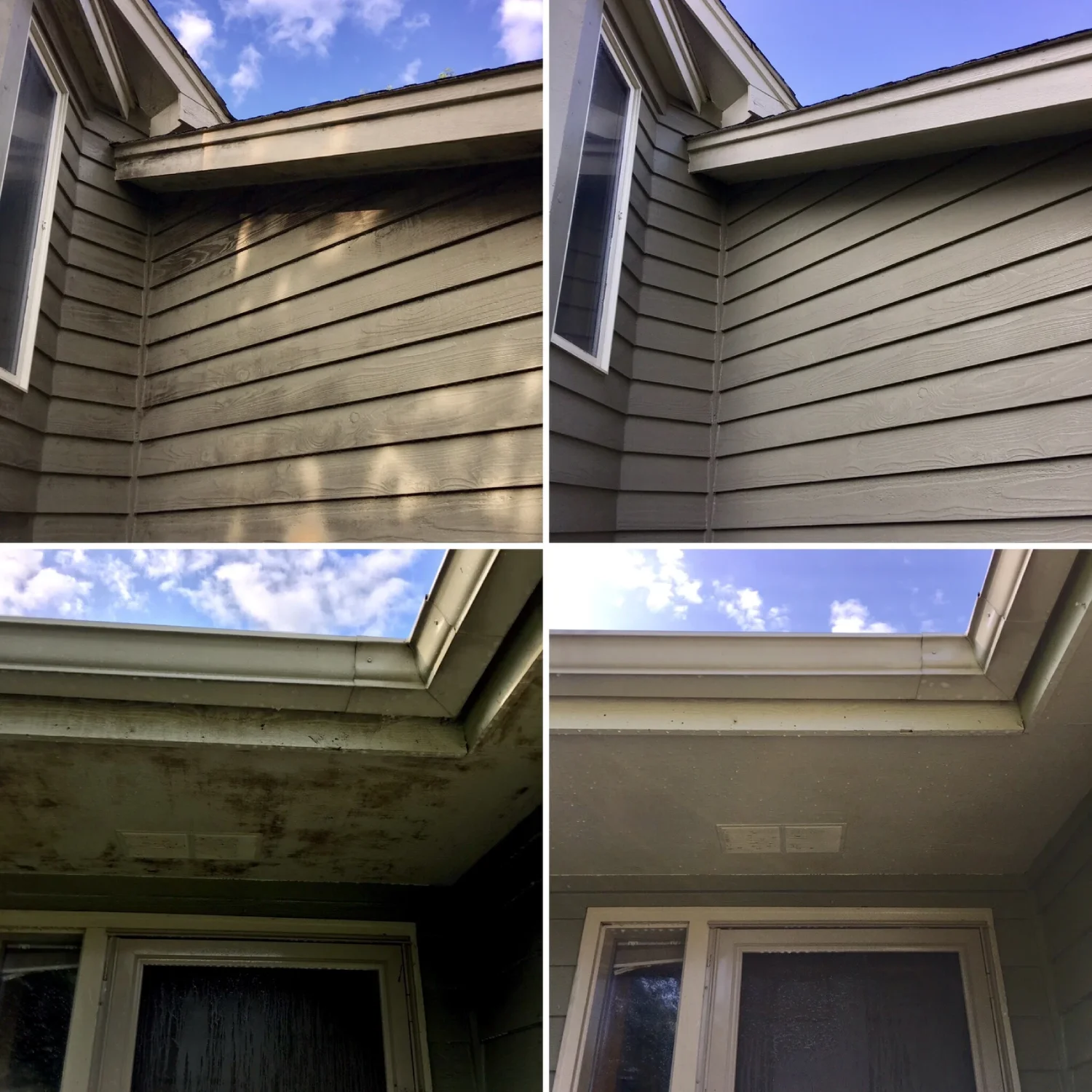 house siding before and after soft washing